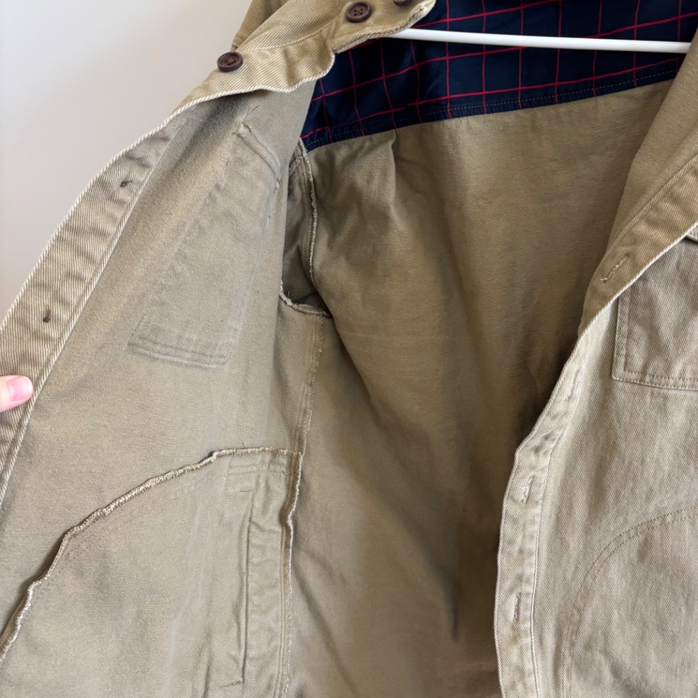 Five Four Beige Jacket Button Up Pockets Khaki 10… - image 4